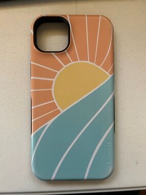 Casetify Sunrise Wave Case - Peach, Yellow & Teal